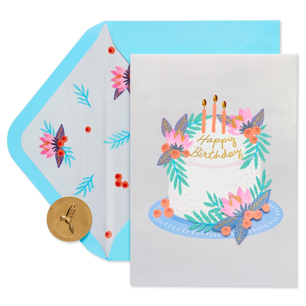 Photos - Other interior and decor Conventional Birthday Cards Floral Berries Cake - PAPYRUS