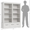COZONY 64" Tall Wooden Bookshelf with 3 Storage Drawers & 4-Tier Open Shelves — Large Bookcase for Library, Office & Living Room - 2 of 4