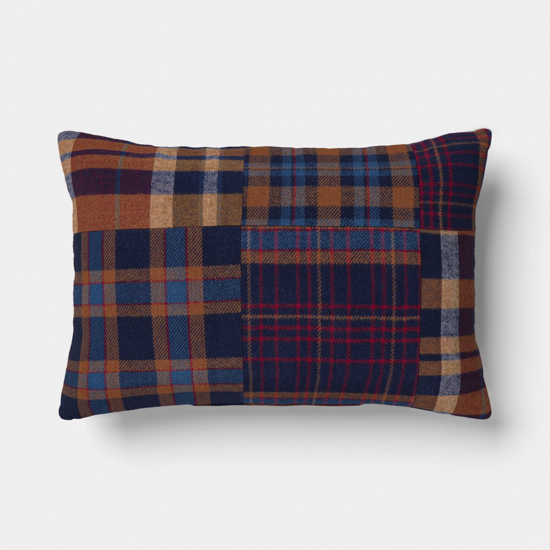 14"x20" Lumbar Woven Plaid Patchwork Pillow - Room Essentials™