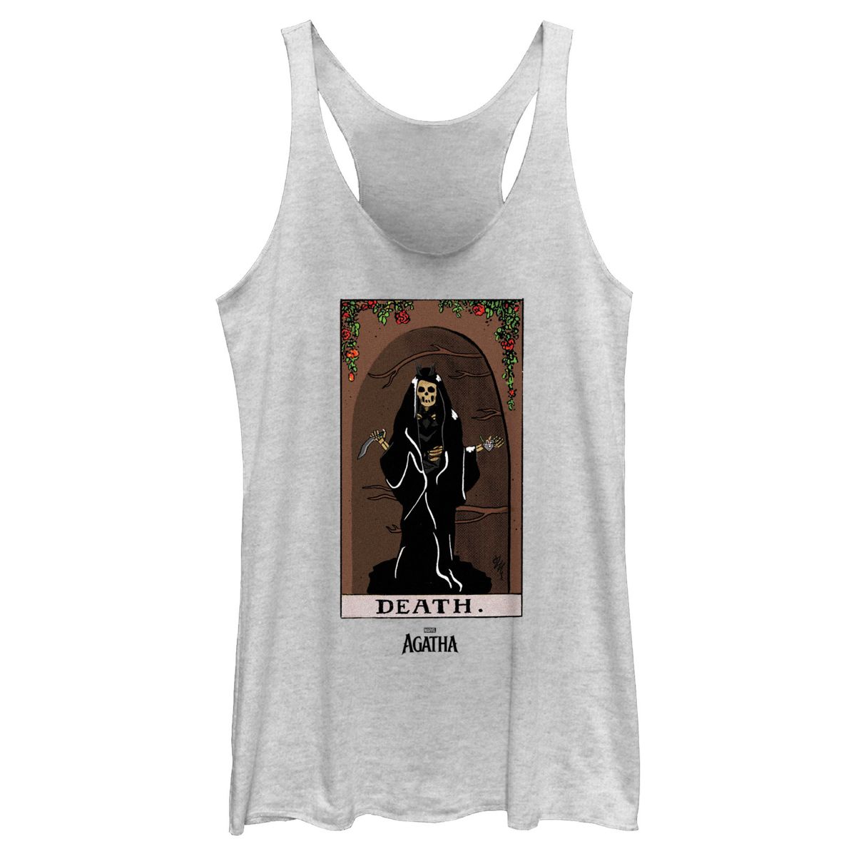 Women's Marvel: Agatha All Along Dead Tarot Card Racerback Tank Top