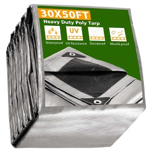 Yescom 30x50ft Heavy Duty Reinforced Poly Tarp All Purpose Canopy Tent Cover Waterproof Tarpaulin - 1 of 4