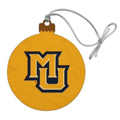Marquette University Secondary Logo Wood Christmas Tree Holiday Ornament