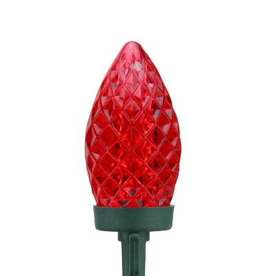 Brite Star 50ct C9 LED Faceted String Lights Red - 20.25’ Green Wire