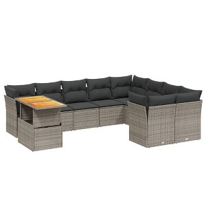 vidaXL Garden Sofa Set Grey PE rattan Large Modular Garden Sofa Set - 1 of 4