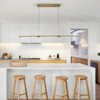 LLHZSY Modern Minimalist LED Linear Chandelier 3-Light Fixture for Dining Room Kitchen Island-47 1/5"-Black/Brass/Nickel - 3 of 4