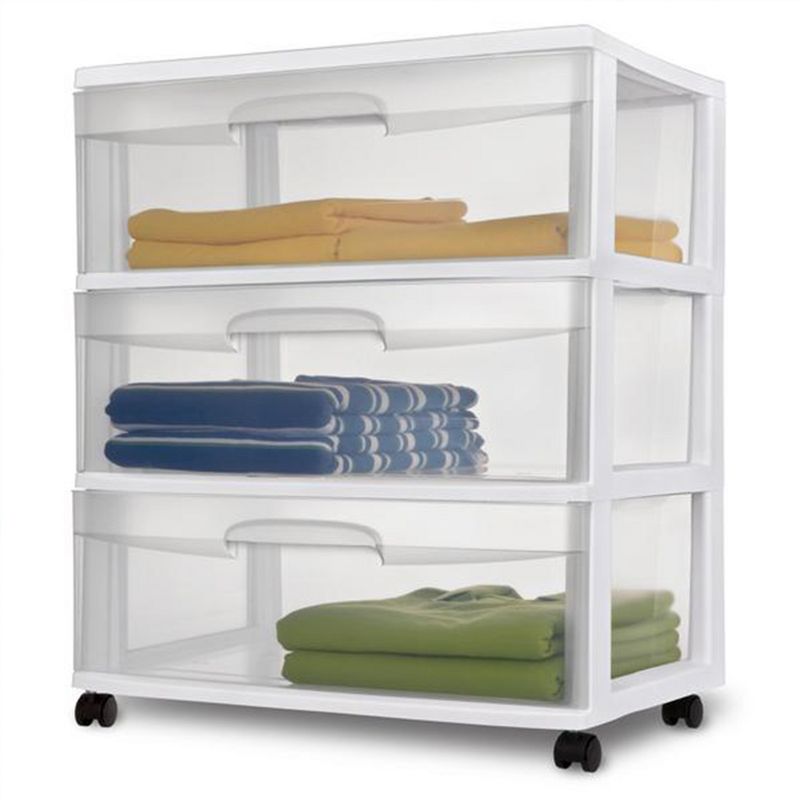 Sterilite Home 3 Drawer Wide Storage Cart Portable Container w/Casters, 5 of 7