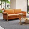 TiramisuBest 2.5-Seat Velvet Sofa,Mid-Century Modern Orange Couch with Gold Accents,Elegant Upholstered Sofa for Living Room or Lounge - 4 of 4