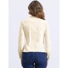 INSPIRE CHIC Women's Button Front Stand Collar Long Sleeve Jean Jackets with Pockets - 3 of 4