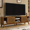 KWPZQEB Mid-Century Modern TV Stand for TVs up to 75", Entertainment Center with Rattan Doors & Wood Legs, Media TV Console Table for Living Room - 2 of 4