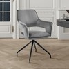 Armen Living Hadley Velvet Finish Dining Chair Gray/Black: Upholstered Armchair, Metal Frame, Foam Fill - 2 of 4