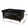 TiramisuBest 57.9" Orisfur Pull-Out Sofa Bed Loveseat Sleeper with Twin Size Memory Mattress & Two USB Ports for Living Room (Black) - 3 of 4