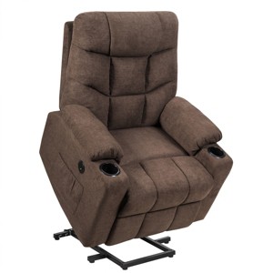 Costway Power Lift Chair Electric Recliner Sofa for Elderly Fabric Reclining Sofa w/ 8 Point Massage - 1 of 4