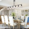 Modern 6-Light Kitchen Island Pendant Light, Industrial Linear Chandelier with Clear Glass Shades, Black Finish - 3 of 4