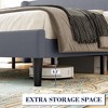 homfan Upholstered Bed Frame with Wingback Headboard, Luxurious Velvet Upholstery Platform Bed, Wooden Slat Support, and Easy Assembly - 3 of 4
