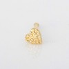 Jewelry Avalanche Solid 14K Yellow Gold Nugget Heart Nose Bone Stud, 22G Ball-end Nose Ring Stud - 3 of 4