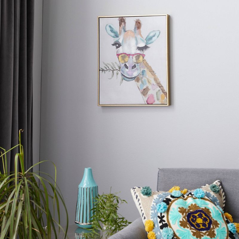 Canvas Giraffe Framed Wall Art with Gold Frame - CosmoLiving by Cosmopolitan, 3 of 7