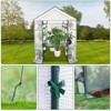 Greenhouse for Outdoors,Portable Green House w/ Roll-Up Zippered Door Anchors & Ropes,Plant Garden Hot House w/ Shelves for Garden Patio Backyard - 3 of 4