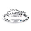His Queen or Her King Bracelet for Women by Ginger Lyne Stainless Steel ID Style Pink CZ Adjustable to 7.5" - 4 of 4