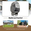 CAVINAS Outdoor Rattan Patio Egg Chairs with Cushions & Rocking Function,Swing Hanging Chairs for Backyard,Balcony,Poolside,Gray - 3 of 4