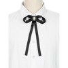 INSPIRE CHIC Women's Pre-Tied Long Ribbon Bowknot Faux Pearl Brooch Pin Tie - 4 of 4