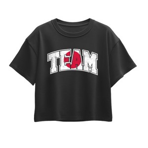 Girls' - Instant Message - Team Japan Short Sleeve Boxy Graphic T-Shirt - 1 of 4