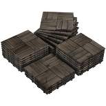 Yaheetech Pack of 27 Waterproof Plastic Interlocking Fir Wood Flooring Tiles