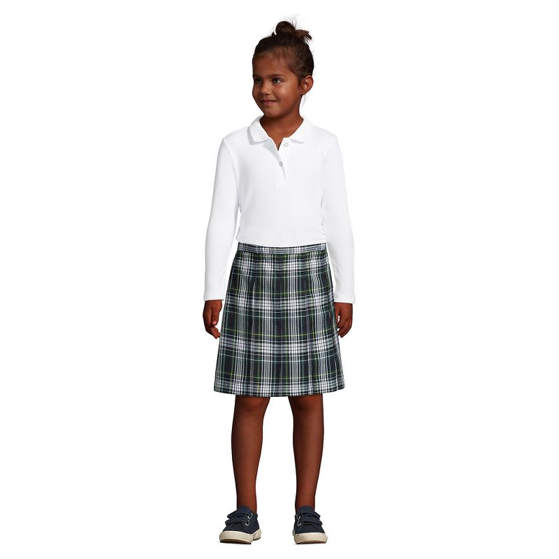 Lands' End School Uniform Kids Long Sleeve Feminine Fit Interlock Polo Shirt, 5 of 6