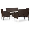 VidaXL 2 Piece Patio Lounge Set with Cushions Poly Rattan Gray - 2 of 4