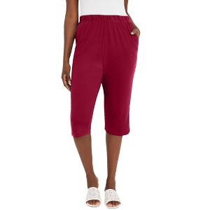 Jessica London Women's Plus Size Soft Ease Capri - 1 of 4