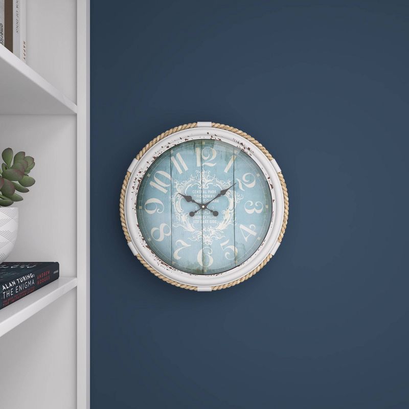 Metal Wall Clock with Rope Accents - Olivia & May, 4 of 17