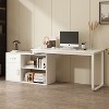 FUFU&GAGA White L - shaped Rotatable Computer Desk with Shelves and Drawers - 3 of 4