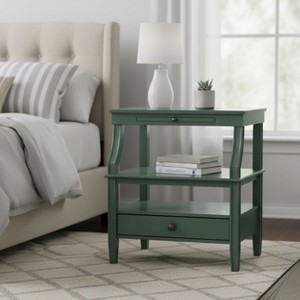 PAGED Wooden Nightstand with Drawer and Open Shelf, Modern End Table Bedside Storage Cabinet for Bedroom, Living Room - 1 of 4