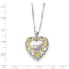 Black Bow Jewelry Rhodium & Gold Tone Plated Silver & CZ Mother Heart Necklace, 18 Inch - 2 of 4
