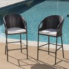TOAOTBNBOB Comfortable Barstools Set of 2, Modern Bar Stools with Ergonomic Back, Upholstered Bar Chairs with Waterproof Cushions, Brown - 4 of 4
