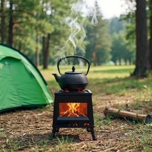 Resenkos 27*27*34cm wood camping stove， Efficient Heating for Hiking & Adventures, Durable Construction, - 1 of 1