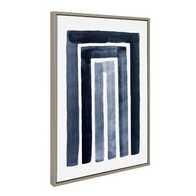 Large Blue and Gray Abstract Canvas Wall Art