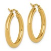 Black Bow Jewelry 3mm Round Hoop Earrings in 10k Yellow Gold, 26mm (1 Inch) - 3 of 4