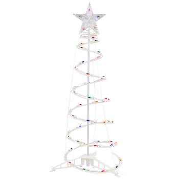 Northlight 3ft Lighted Spiral Cone Tree Outdoor Christmas Decoration, Multi Lights
