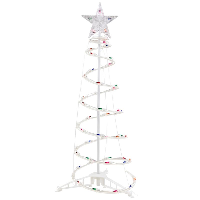 Northlight 3ft Lighted Spiral Cone Tree Outdoor Christmas Decoration, Multi Lights, 1 of 10