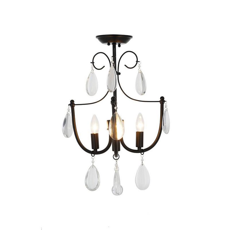 3-Light Flushmount with Glass Beads Pendant - Cresswell Lighting, 5 of 9