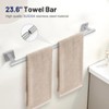 Itopfox 5 Piece Bathroom Hardware Set Brushed Nickel Includes 23.6 Inch Towel Bar Towel Ring Toilet Paper Holder Two Towel Hooks Wall Mounted - 2 of 4
