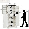Vipbear 72" Kitchen Pantry Cabinet, Farmhouse Pantry Storage Cabinet with 4 Doors, Adjustable Shelves, Kitchen Organizers and Storage for Dining Room - 2 of 3