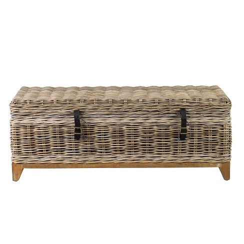 Kai Rattan Coffee Table Gray East At, Rattan Coffee Table With Storage