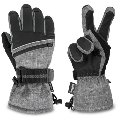 Alpine Swiss Mens Waterproof Gauntlet Ski Gloves Winter Sport Snow Board  Windproof 3M Thinsulate - Alpine Swiss