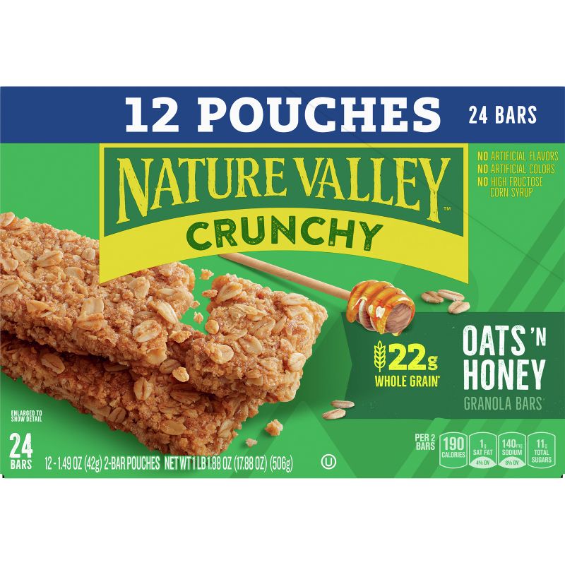 Nature Valley Crunchy Oats &#39;N Honey Granola Bars - 24ct, 3 of 18
