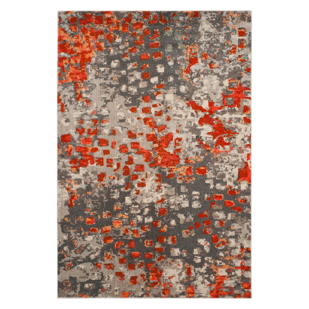 8'x10' Shapes Area Rug Gray/Orange - Safavieh