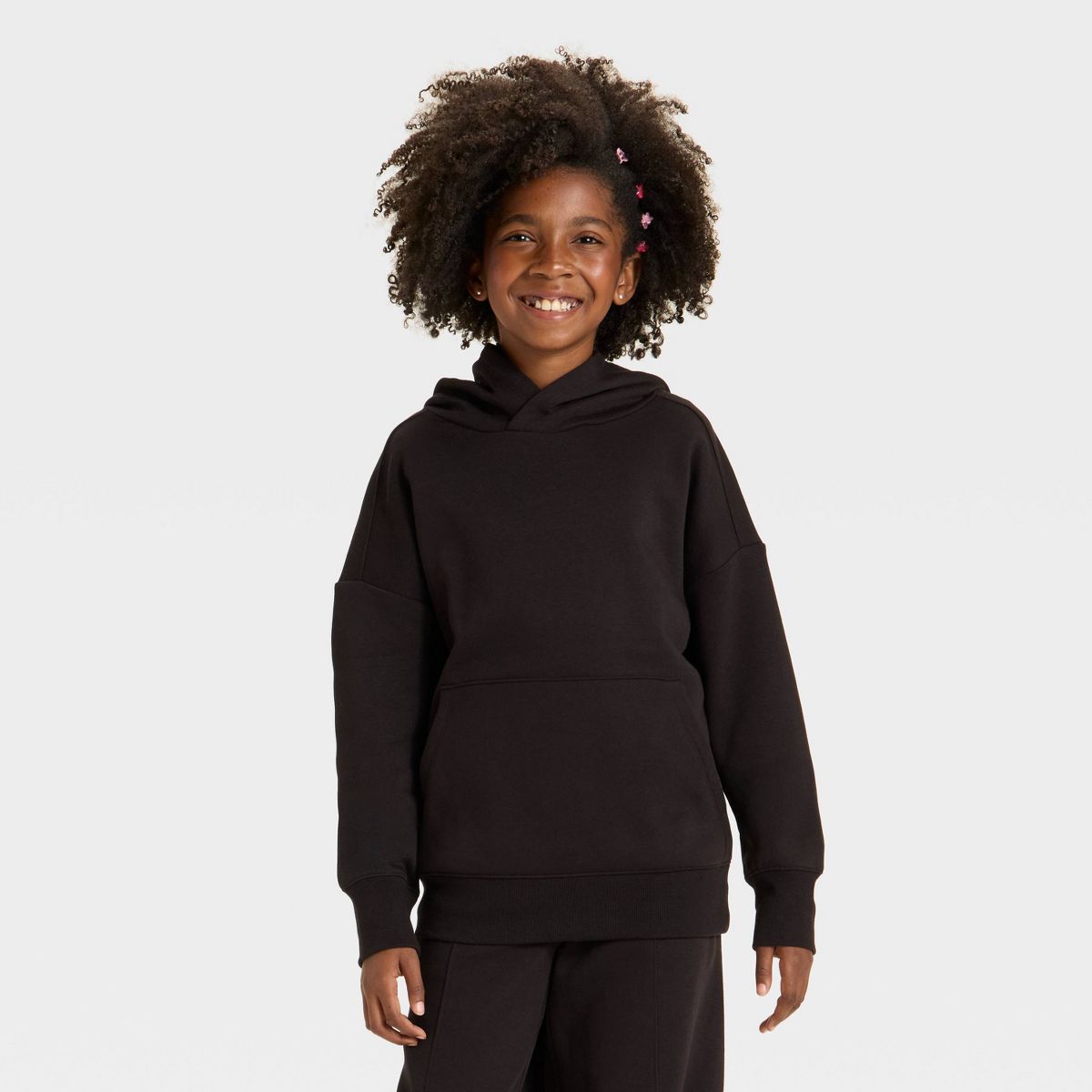 Girls' Oversized Fleece Hoodie Sweatshirt - art class™