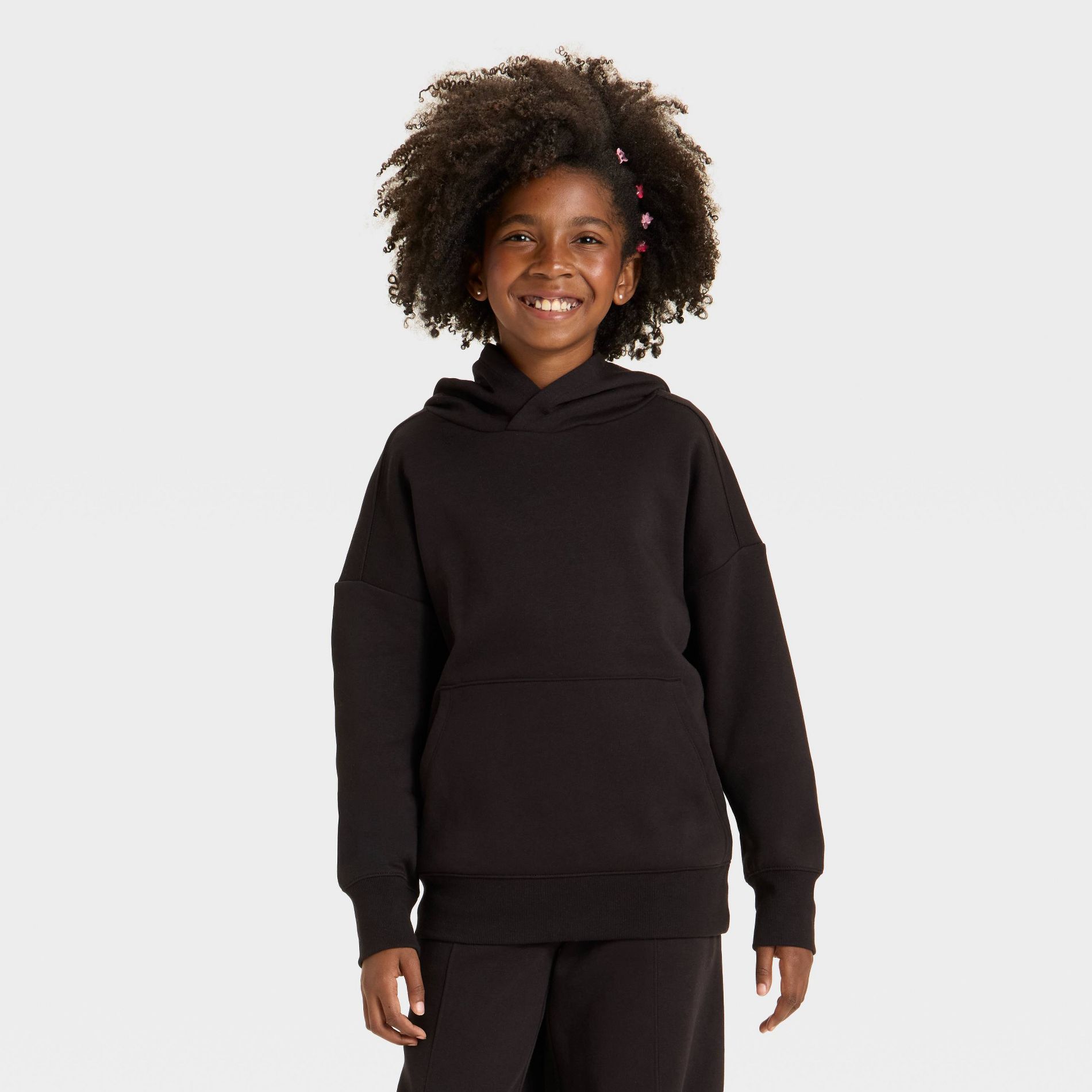 Girls' Oversized Fleece Hoodie Sweatshirt - art class™