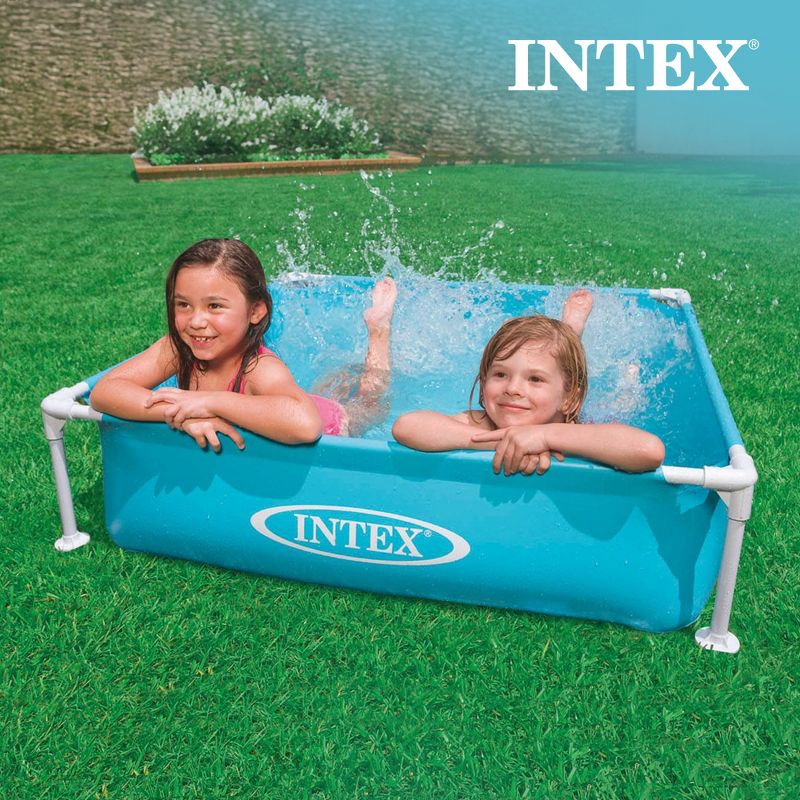 Intex 4 Foot x 12 Inch Miniature Durable Vinyl Outdoor Above Ground Frame Kiddie Swimming and Teaching Baby Pool for Ages 3 and Up, Blue, 5 of 7