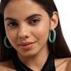 SOHI Women's Mint Green Beaded Cluster Hoop Earrings - 4 of 4